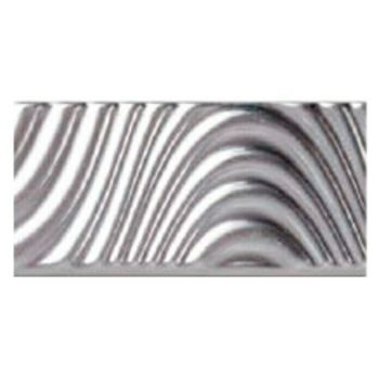 Perfil en U decorativo 3D Ondas Plateado - 2,5 m x 8 mm