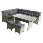 Sunfun Conjunto de muebles Silvana 5 pzs. - Gris