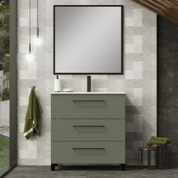 Mueble de lavabo Arosa 3C L x An x Al: 44,6 x 80 x 83,3 cm - Musgo - Mate