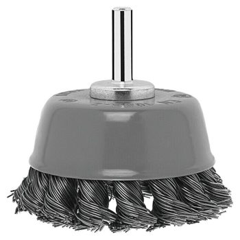 Craftomat Cepillo de copa con alambre Específico para: Portabrocas - Diámetro: 75 mm - Alambre trenzado|Mínimo 10 unidades