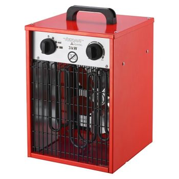 Voltomat HEATING Calefactor industrial 1.500 W - 3.000 W - Tensión nominal: 220 V - 240 V - Volumen de calefacción: 25 m2 - Rojo - IPX4