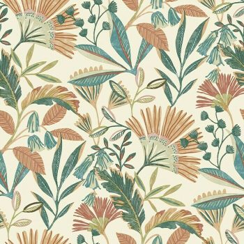 Papel pintado Botánico Verde/Beige - 10 x 0,53 m