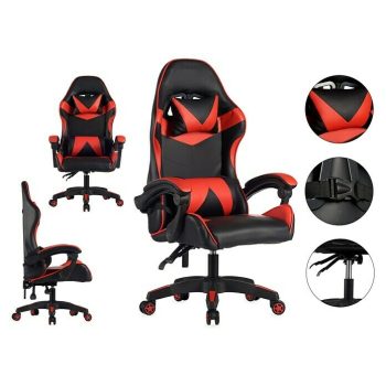 Silla de oficina Gaming Cross Negro/Rojo - Cojín cervical y lumbar
