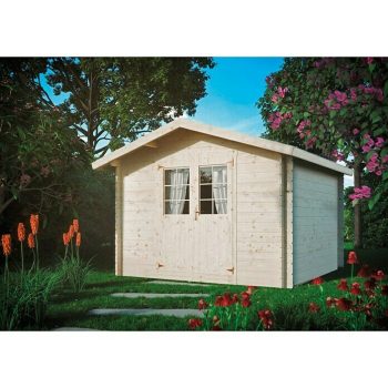 Caseta de jardín Bregenz L x An: 280 x 280 cm - Espesor de pared: 28 mm - Tejado a dos aguas - Madera