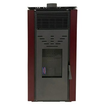 Estufa de pellets Cero R.E.M. 4,49 kW - 8,8 kW - Volumen de calefacción: 200 m3 - Negro/Burdeos