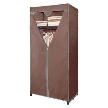 Armario de tela con barra y estante L x An x Al: 75 x 50 x 160 cm - Marrón