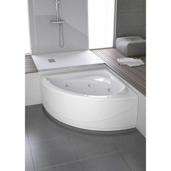 bañera de hidromasaje esquinera Line agua + aire 135 x 135 cm - Acrílico sanitario - Blanco