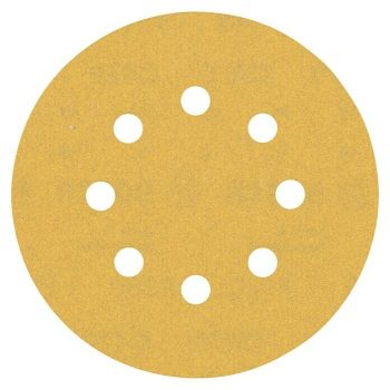 Craftomat Hoja de lija C 1061 Grano: 180 - Diámetro: 125 mm - 1 ud. - 8 agujeros|Mínimo 50 unidades