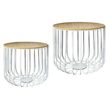 Mesa auxiliar de jardín Alexis 63 x 37 cm - Blanco