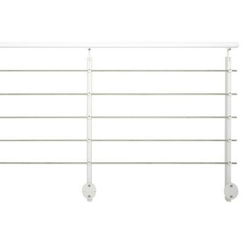 Barandilla de fijación lateral Largo: 2 m - Color pasamanos: Blanco