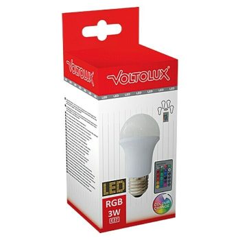 Voltolux Bombilla LED E27 - Intensidad regulable - Multicolor - 3 W