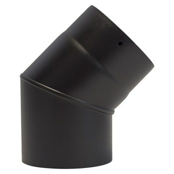Codo para tubos Diámetro: 130 mm - 45 ° - Apto para: Estufas de leña - Negro