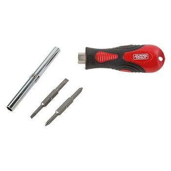 Alpha Tools Destornillador de punta intercambiable 4 en 1 Color: Negro/Rojo|Mínimo 10 unidades