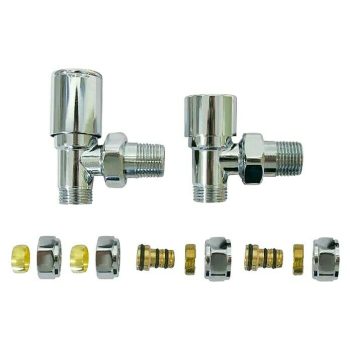 Detentor para radiador con válvula y adaptador ″ - Cromo