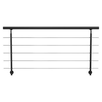 Solid Elements Juego de barandilla Aluminio - Antracita - Largo: 1.500 mm - Montaje lateral