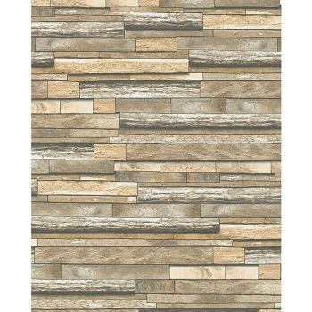 Papel pintado Briqueta Briqueta gris