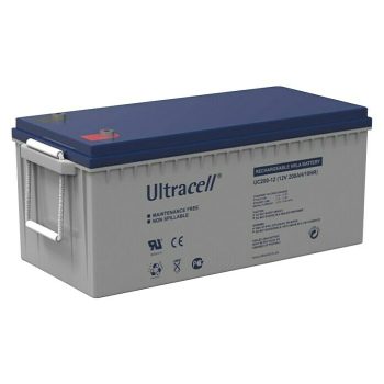 Batería solar AGM Ultracell 200 Ah - L x An x Al: 21 x 52 x 24 cm