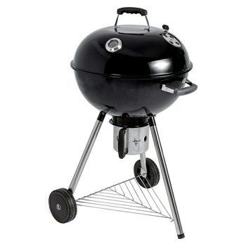 Kingstone Barbacoa redonda con tapa Bullet 57 Diámetro de la superficie de la parrilla: 57 cm - Negro