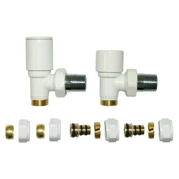 Detentor para radiador con válvula y adaptador ″ - Blanco