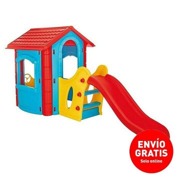 Caseta infantil Happy House L x An x Al: 112 x 252 x 131 cm - Plástico - Azul/Rojo