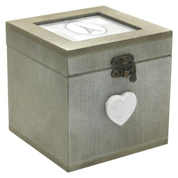 Caja con tapa y bisagra Home 13,5 x 13,5 x 14 cm - Madera