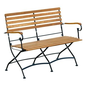 Sunfun Moni Banco plegable Largo: 120 cm - Madera de acacia - Marrón natural