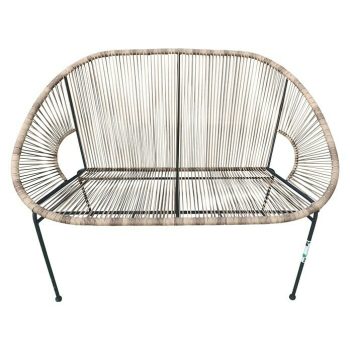 Sunfun Sillón de jardín Fidji Ancho: 118 cm - Antracita/Marrón natural