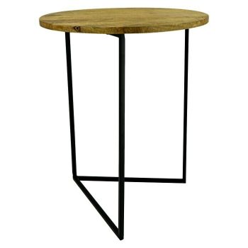 Mesa auxiliar de jardín redonda Lars x Al: 36 x 50 cm - Negro