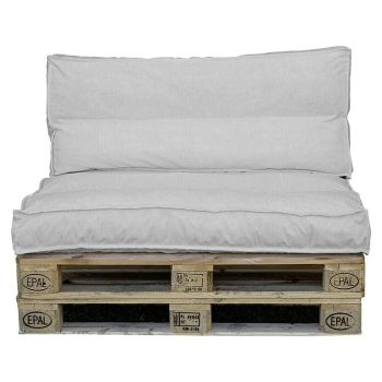 Conjunto de jardín de palets L x An x Al: 120 x 80 x 41 cm - Natural - Gris