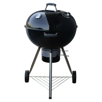 Kingstone Barbacoa redonda con tapa Bullet 66 Diámetro de la superficie de la parrilla: 66 cm - Negro
