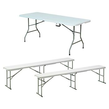 Set de muebles de jardín Every 3 pzs. - Polietileno de alta densidad HDPE - Blanco