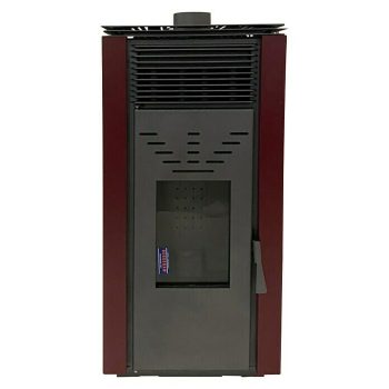 Estufa de pellets Cero R.E.M. con ventilación 4,49 kW - 8,8 kW - Volumen de calefacción: 200 m3 - Negro/Burdeos