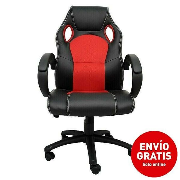 Silla de oficina Olimpia Negro/Rojo - Reposabrazos