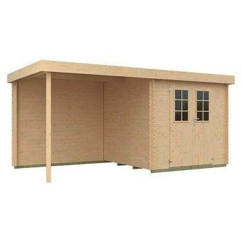 Caseta de jardín Eco-Lounge Medidas ext. An x Pr: 454 x 230 cm - Madera - Natural