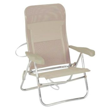 Silla de playa Crespo sin cabezal Beige - Respaldo regulable