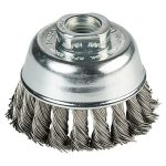 Craftomat Cepillo de copa con alambre Específico para: Amoladoras - Acero inoxidable - Alambre trenzado