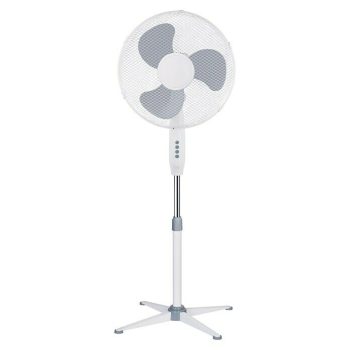 Ventilador de pie con altura regulable Blanco - Ajuste de altura: 105 cm - 125 cm - 45 W