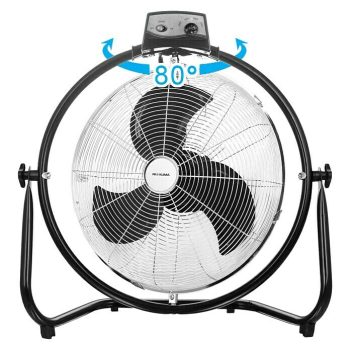 PR Klima Ventilador de suelo Plateado/Negro - 45 cm - 100 W - 5.340 m3/h