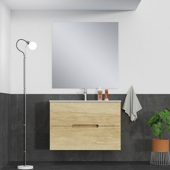 Mueble de lavabo India L x An x Al: 39 x 80 x 54 cm - Nature