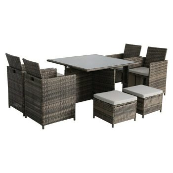 Conjunto de muebles Liv 9 pzs. - Bicolor marrón/antracita