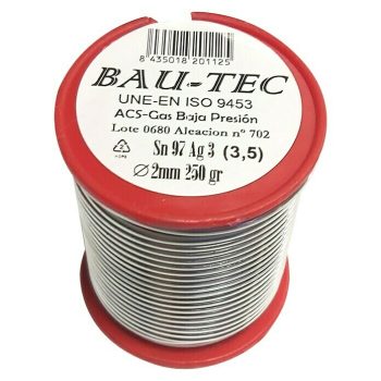 Bobina para soldar estaño - plata 3% Diámetro: 2 mm - 250 g