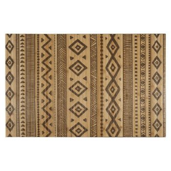 Alfombra de bambú Etnic Natural/Negro - 180 x 120 cm