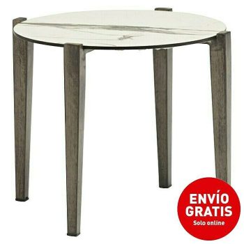 Mesa auxiliar de jardín Josefina x Al: 55 x 45 cm - Bicolor gris