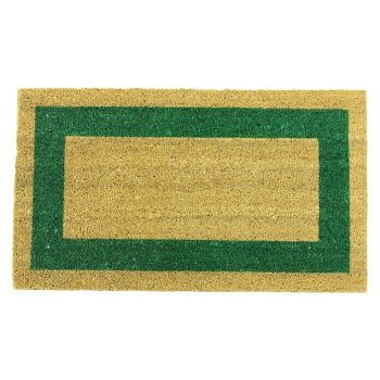 Felpudo de coco Cenefa Natural/Verde - 70 x 40 cm - Mínimo 20 unidades