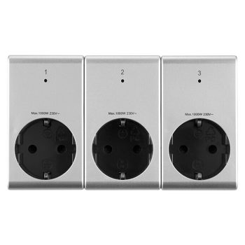 Set de enchufes inalámbricos x3 + mando a distancia Plateado - Potencia de conexión máx.: 1.000 W