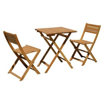 Conjunto de muebles de balcón Bristol 3 pzs. - Natural