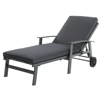 Sunfun Maja Tumbona de jardín L x An x Al: 199,5 x 84 x 43 cm - Antracita - Aluminio - Barra antivuelco
