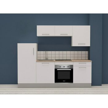 Cocina compacta Quatro Ancho: 240 cm - Blanco mate