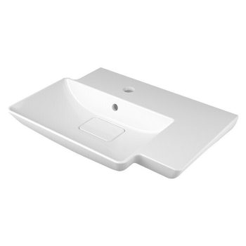 Camargue Lavabo Melbourne 52 x 36 cm - Sin esmalte especial - Orificios para grifo: Medio - Con desbordamiento - Blanco