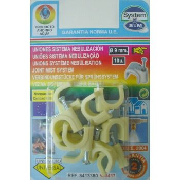 Abrazadera de pared nebulización Diámetro: 9 mm - 10 ud. - Mínimo 20 unidades